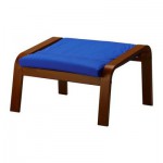 ПОЭНГ Табурет для ног - Гранон синий, классический коричневый