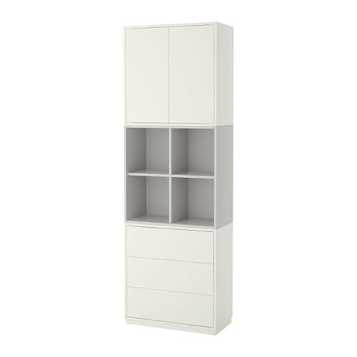 ЭКЕТ Комбинация шкафов с цоколем - белый/светло-серый
