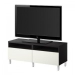 БЕСТО Тумба д/ТВ с ящиками - черно-коричневый/белый