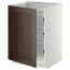 МЕТОД Напольный шкаф с проволочн ящиками - белый, Эдсерум под дерево коричневый, 60x60 см