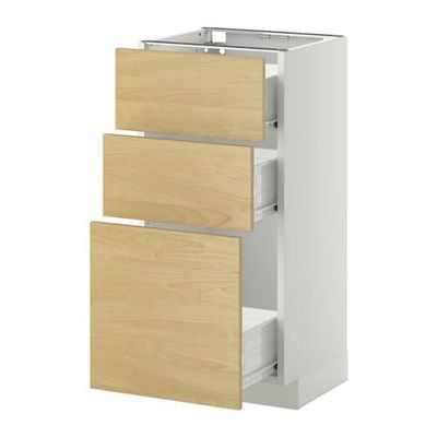 МЕТОД / ФОРВАРА Напольный шкаф с 3 ящиками - 40x37 см, Тингсрид под березу, белый МЕТОД / ФОРВАРА Напольный шкаф с 3 ящиками - 40x37 см, Тингсрид под березу, белый