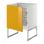 МЕТОД Напольный шкаф с проволочн ящиками - 60x60x60 см, Ерста глянцевый желтый, белый