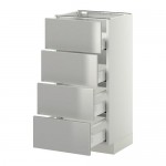 METOD напольн шкаф 4 фронт панели/4 ящика оцинковка