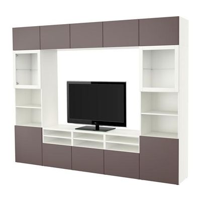 БЕСТО Шкаф для ТВ, комбин/стеклян дверцы - белый/Вальвикен темно-коричневый, прозрачное стекло, направляющие ящика,нажимные БЕСТО Шкаф для ТВ, комбин/стеклян дверцы - белый/Вальвикен темно-коричневый, прозрачное стекло, направляющие ящика,нажимные