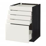 МЕТОД / ФОРВАРА Напольный шкаф с 5 ящиками - под дерево черный, Веддинге белый, 60x60 см МЕТОД / ФОРВАРА Напольный шкаф с 5 ящиками - под дерево черный, Веддинге белый, 60x60 см