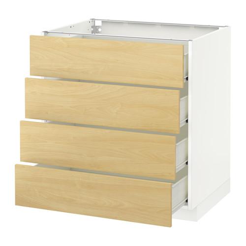 МЕТОД / ФОРВАРА Напольн шкаф 4 фронт панели/4 ящика - белый, Тингсрид под березу, 80x60 см МЕТОД / ФОРВАРА Напольн шкаф 4 фронт панели/4 ящика - белый, Тингсрид под березу, 80x60 см