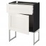 МЕТОД / МАКСИМЕРА Напольный шкаф с ящиком/дверью - под дерево черный, Сэведаль белый, 60x37x60 см
