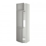 МЕТОД Выс шкаф для хол/мороз с 3 дверями - белый, Будбин серый, 60x60x220 см