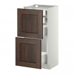 МЕТОД / ФОРВАРА Нплн шк 2фрнт/2низк/2 выс/2срдн ящ - белый, Эдсерум под дерево коричневый, 40x37 см МЕТОД / ФОРВАРА Нплн шк 2фрнт/2низк/2 выс/2срдн ящ - белый, Эдсерум под дерево коричневый, 40x37 см