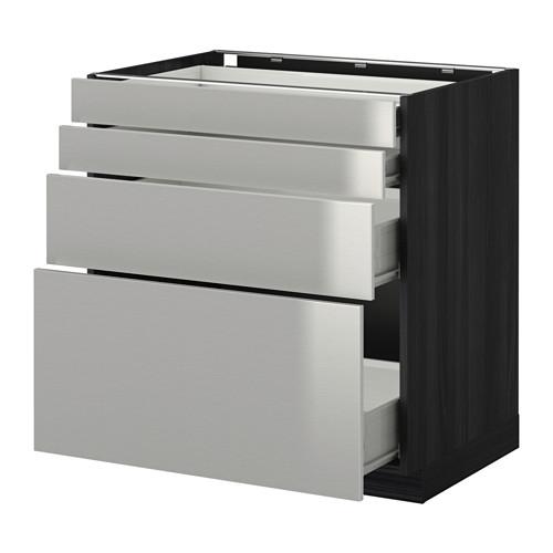 МЕТОД / ФОРВАРА Нплн шк 4 фронт/2 низк/2средн ящ - под дерево черный, Гревста нержавеющ сталь, 80x60 см МЕТОД / ФОРВАРА Нплн шк 4 фронт/2 низк/2средн ящ - под дерево черный, Гревста нержавеющ сталь, 80x60 см