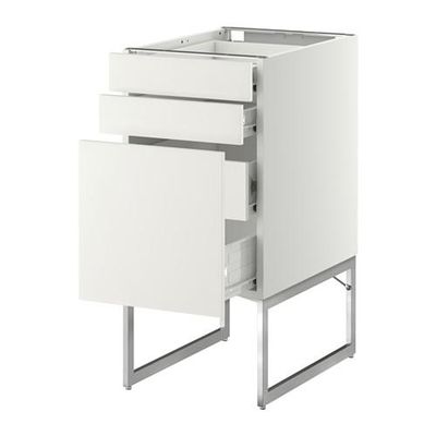 МЕТОД / ФОРВАРА Напольн шкаф 3фронт пнл/2низ/2ср ящ - 40x60x60 см, Хэггеби белый, белый