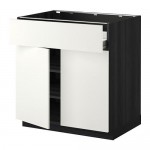 МЕТОД / ФОРВАРА Напол шкаф/полки/ящик/2двери - под дерево черный, Хэггеби белый МЕТОД / ФОРВАРА Напол шкаф/полки/ящик/2двери - под дерево черный, Хэггеби белый