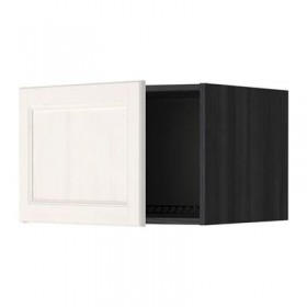 МЕТОД Верх шкаф на холодильн/морозильн - 60x40 см, Лаксарби белый, под дерево черный