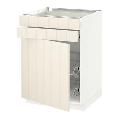 МЕТОД / ФОРВАРА Напольн шкаф/дверца/2ящ/првл крзн - 60x60 см, Хитарп белый с оттенком, белый