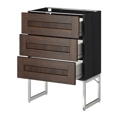 МЕТОД / ФОРВАРА Нплн шк 3 фрнт/3 средн ящика - 60x37x60 см, Эдсерум под дерево коричневый, под дерево черный МЕТОД / ФОРВАРА Нплн шк 3 фрнт/3 средн ящика - 60x37x60 см, Эдсерум под дерево коричневый, под дерево черный