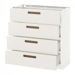 МЕТОД / ФОРВАРА Напольн шкаф 4 фронт панели/4 ящика - 80x37 см, Мэрста белый, белый