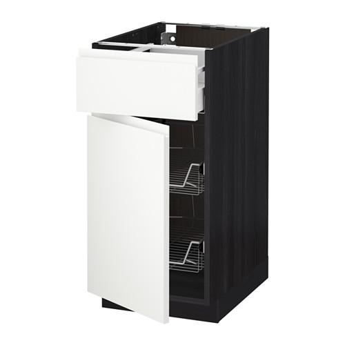 МЕТОД / МАКСИМЕРА Напольн шкаф с пров корз/ящ/дверью - под дерево черный, Воксторп белый, 40x60 см МЕТОД / МАКСИМЕРА Напольн шкаф с пров корз/ящ/дверью - под дерево черный, Воксторп белый, 40x60 см