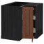 МЕТОД Угл напольн шкаф с вращающ секц - под дерево черный, Филипстад коричневый