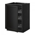 МЕТОД Напольный шкаф с проволочн ящиками - 60x60 см, Лаксарби черно-коричневый, под дерево черный МЕТОД Напольный шкаф с проволочн ящиками - 60x60 см, Лаксарби черно-коричневый, под дерево черный