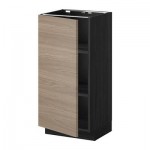 МЕТОД Напольный шкаф с полками - 40x37 см, Брокхульт под грецкий орех светло-серый, под дерево черный МЕТОД Напольный шкаф с полками - 40x37 см, Брокхульт под грецкий орех светло-серый, под дерево черный