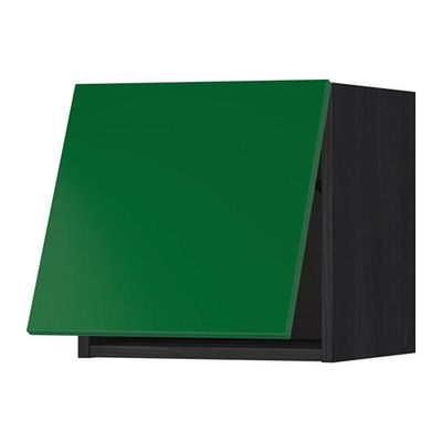 МЕТОД Горизонтальный навесной шкаф - 40x40 см, Флэди зеленый, под дерево черный