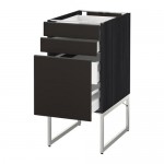МЕТОД / МАКСИМЕРА Напольн шкаф 3фронт пнл/2низ/2ср ящ - под дерево черный, Кунгсбакка антрацит, 40x60x60 см МЕТОД / МАКСИМЕРА Напольн шкаф 3фронт пнл/2низ/2ср ящ - под дерево черный, Кунгсбакка антрацит, 40x60x60 см