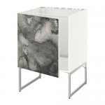 МЕТОД Напольный шкаф для раковины - белый, Кальвиа с печатным рисунком