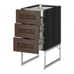 МЕТОД / МАКСИМЕРА Напольн шкаф 3фронт пнл/2низ/2ср ящ - под дерево черный, Эдсерум под дерево коричневый, 40x60x60 см