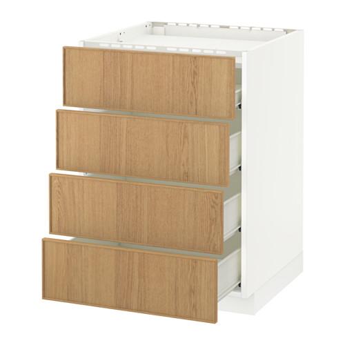МЕТОД / ФОРВАРА Напольн шкаф/4фронт пнл/4ящика - 60x60 см, Экестад дуб, белый МЕТОД / ФОРВАРА Напольн шкаф/4фронт пнл/4ящика - 60x60 см, Экестад дуб, белый