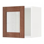 МЕТОД Навесной шкаф со стеклянной дверью - белый, Филипстад коричневый