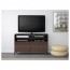 БЕСТО Тумба под ТВ, с дверцами - черно-коричневый/Сельсвикен глянцевый/коричневый