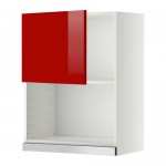 МЕТОД Навесной шкаф для СВЧ-печи - 60x80 см, Рингульт глянцевый красный, белый