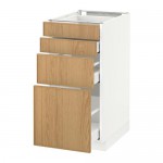 МЕТОД / МАКСИМЕРА Напольн шкаф 4 фронт панели/4 ящика - белый, Экестад дуб, 40x60 см МЕТОД / МАКСИМЕРА Напольн шкаф 4 фронт панели/4 ящика - белый, Экестад дуб, 40x60 см