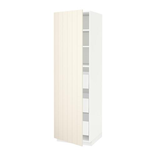 МЕТОД / МАКСИМЕРА Высокий шкаф с ящиками - белый, Хитарп белый с оттенком, 60x60x200 см