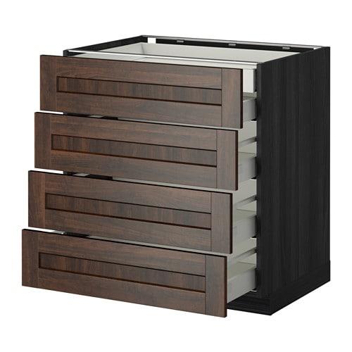 МЕТОД / МАКСИМЕРА Нплн шк 4фрнт/2нзк/3срд ящ - под дерево черный, Эдсерум под дерево коричневый, 80x60 см МЕТОД / МАКСИМЕРА Нплн шк 4фрнт/2нзк/3срд ящ - под дерево черный, Эдсерум под дерево коричневый, 80x60 см