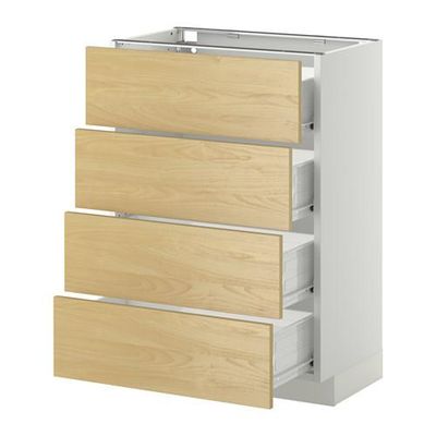 МЕТОД / ФОРВАРА Напольн шкаф 4 фронт панели/4 ящика - 60x37 см, Тингсрид под березу, белый МЕТОД / ФОРВАРА Напольн шкаф 4 фронт панели/4 ящика - 60x37 см, Тингсрид под березу, белый