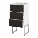 МЕТОД / МАКСИМЕРА Нплн шк 3 фрнт/3 средн ящика - белый, Кунгсбакка антрацит, 40x37x60 см МЕТОД / МАКСИМЕРА Нплн шк 3 фрнт/3 средн ящика - белый, Кунгсбакка антрацит, 40x37x60 см