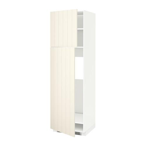 МЕТОД Высокий шкаф д/холодильника/2дверцы - белый, Хитарп белый с оттенком, 60x60x200 см