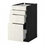 МЕТОД / ФОРВАРА Напольн шкаф 4 фронт панели/4 ящика - 40x60 см, Росдаль белый ясень, под дерево черный МЕТОД / ФОРВАРА Напольн шкаф 4 фронт панели/4 ящика - 40x60 см, Росдаль белый ясень, под дерево черный