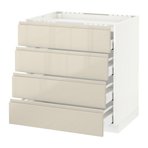 МЕТОД / МАКСИМЕРА Напольн шкаф/4фронт пнл/4ящика - белый, 80x60 см МЕТОД / МАКСИМЕРА Напольн шкаф/4фронт пнл/4ящика - белый, 80x60 см