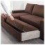 ВИЛАСУНД Диван-кровать с козеткой - Бурред темно-коричневый