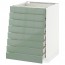 МЕТОД / ФОРВАРА Наполн шкаф 8 фронт/8 низк ящиков - белый, Калларп глянцевый светло-зеленый, 60x60 см