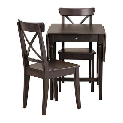 ИНГАТОРП/ИНГОЛЬФ Стол и 2 стула - , коричнево-чёрный ИНГАТОРП/ИНГОЛЬФ Стол и 2 стула - , коричнево-чёрный
