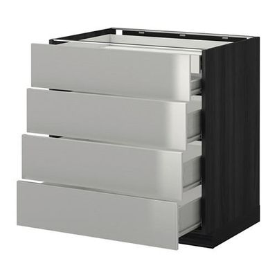 МЕТОД / ФОРВАРА Нплн шк 4фрнт/2нзк/3срд ящ - 80x60 см, Гревста нержавеющ сталь, под дерево черный МЕТОД / ФОРВАРА Нплн шк 4фрнт/2нзк/3срд ящ - 80x60 см, Гревста нержавеющ сталь, под дерево черный