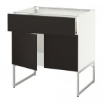 МЕТОД / ФОРВАРА Напол шкаф/полки/ящик/2двери - белый, Кунгсбакка антрацит МЕТОД / ФОРВАРА Напол шкаф/полки/ящик/2двери - белый, Кунгсбакка антрацит