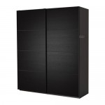 PAX гардероб с раздвижными дверьми черно-коричневый/Ильсенг черно-коричневый 200x66x236 см
