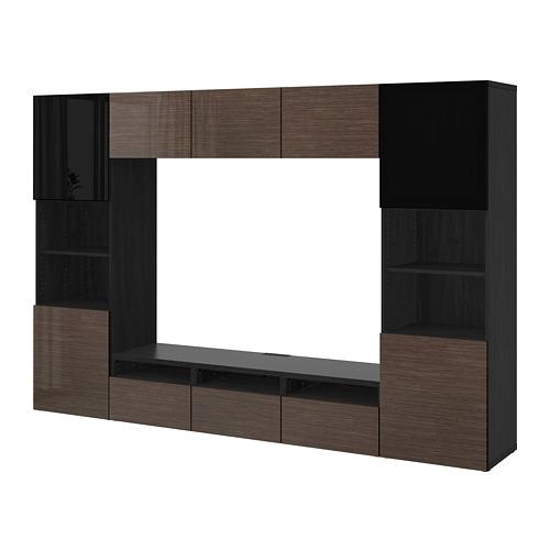 BESTÅ шкаф для ТВ, комбин/стеклян дверцы