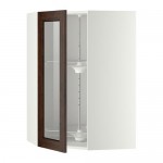 МЕТОД Углов навесн шк с врщ скц/сткл дв - белый, Эдсерум под дерево коричневый, 68x100 см МЕТОД Углов навесн шк с врщ скц/сткл дв - белый, Эдсерум под дерево коричневый, 68x100 см