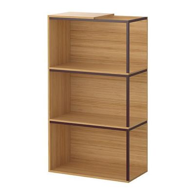 ИКЕА ПС 2014 Комбинация д/хранения/верхн панель - бамбук/темно-красный