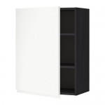 METOD шкаф навесной с полкой черный/Воксторп белый 60x80 см
